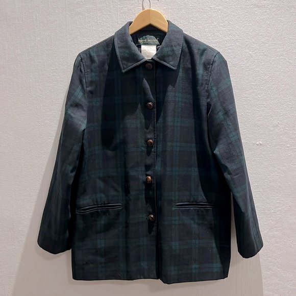 Harve Benard Jackets & Blazers - Vintage Harvé Benard Wool Tartan Blazer Coat | Navy Green Plaid | Size 8